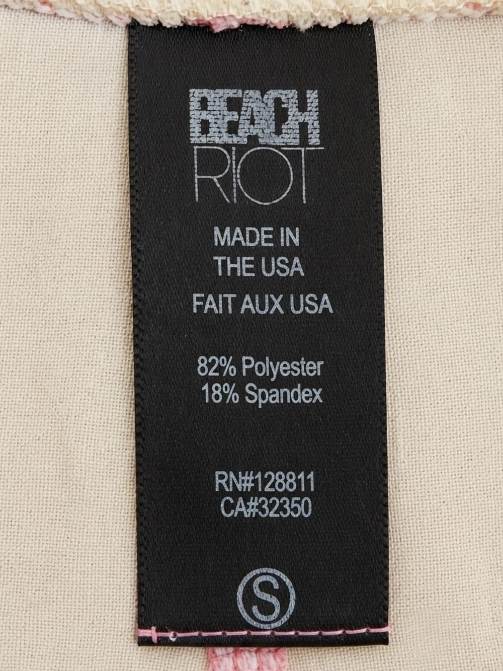 Beach Riot Pink & Cream Ribbed Two-Piece Set Label - Picture 2 of 3